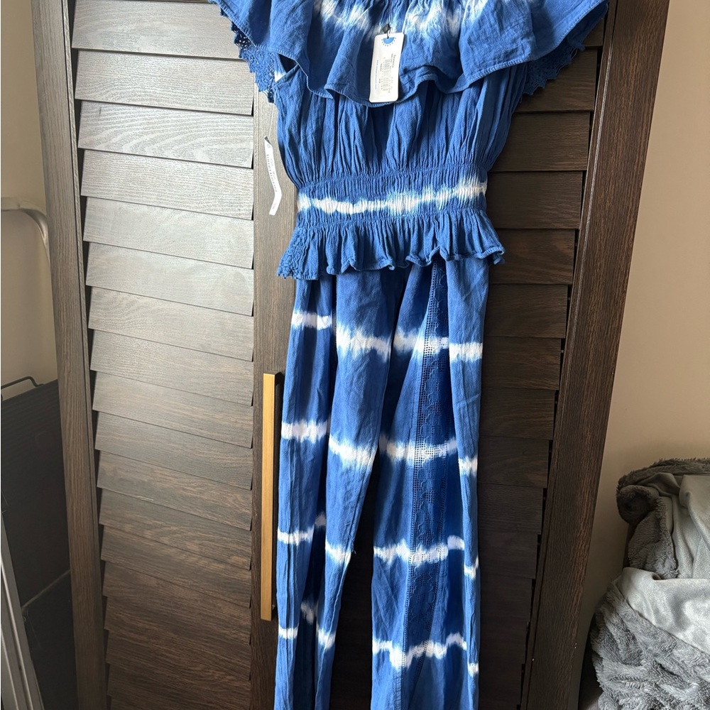 Blue Tie-Dye Jumpsuit